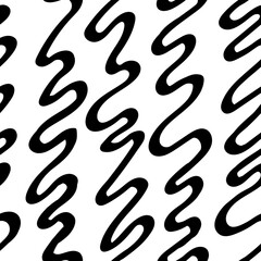 abstract black vertical waves on white. minimalistic vector hand-drawn seamless pattern