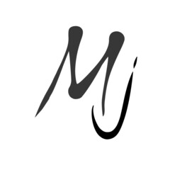 Mj initial handwritten logo for identity