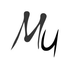 Mu initial handwritten logo for identity