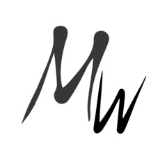 Mw initial handwritten logo for identity