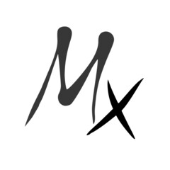 Mx initial handwritten logo for identity