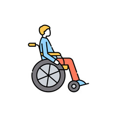 Invalid color line icon. Disability. Isolated vector element.