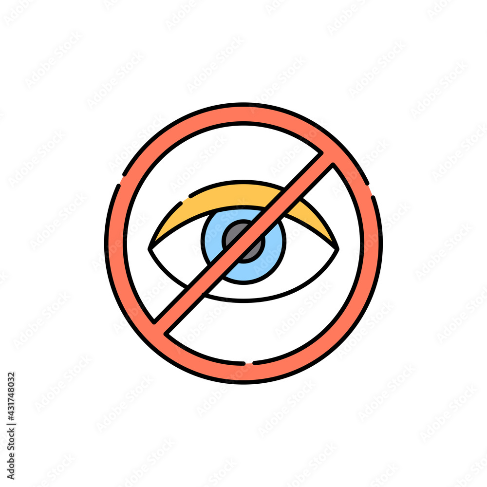 Poster loss sight color line icon. disability. isolated vector element.