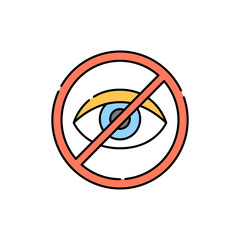 Loss sight color line icon. Disability. Isolated vector element.