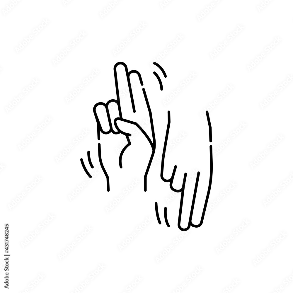 Poster sign language color line icon. disability. isolated vector element.