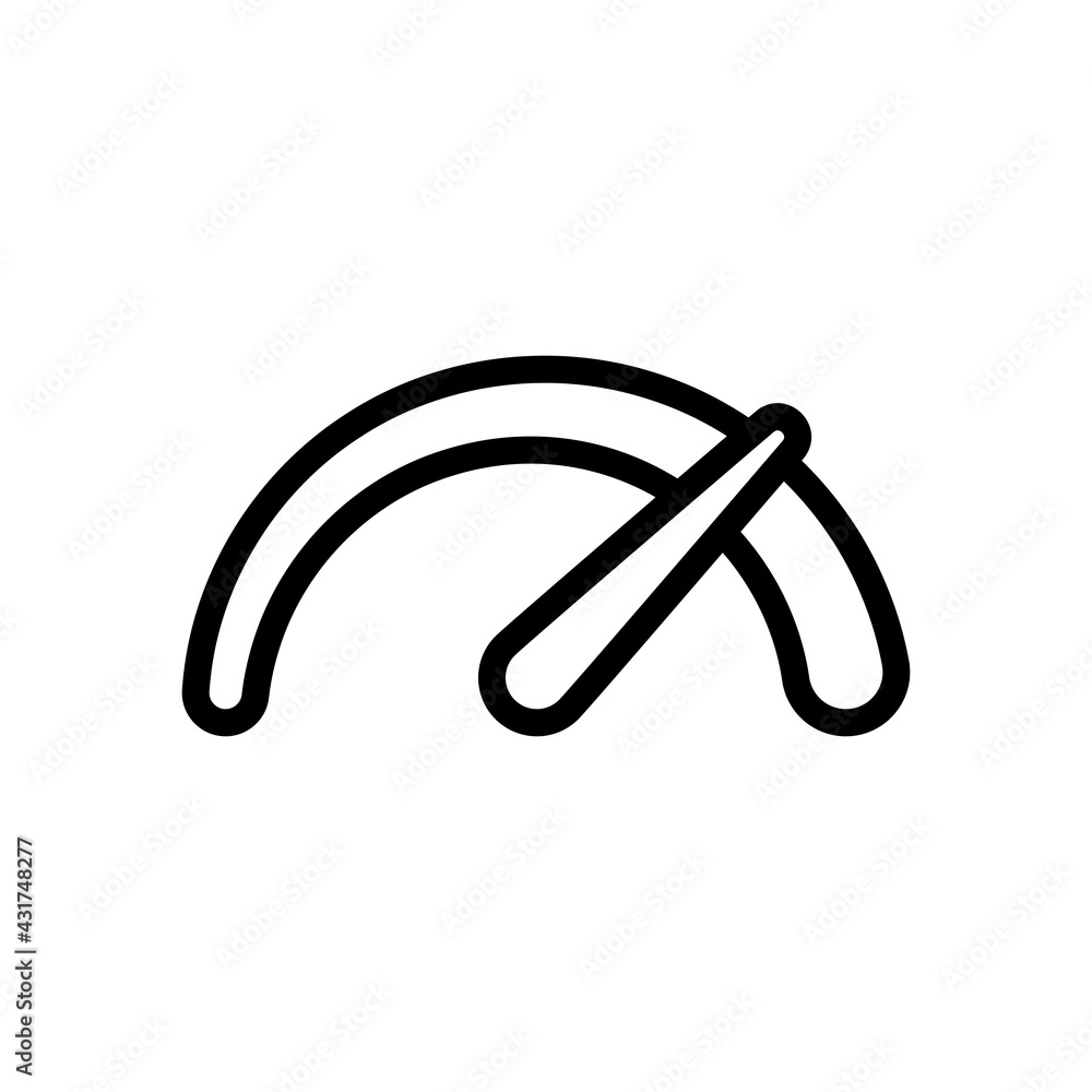 Poster speedometer or speed indicator of car, simple icon. black linear icon with editable stroke on white 