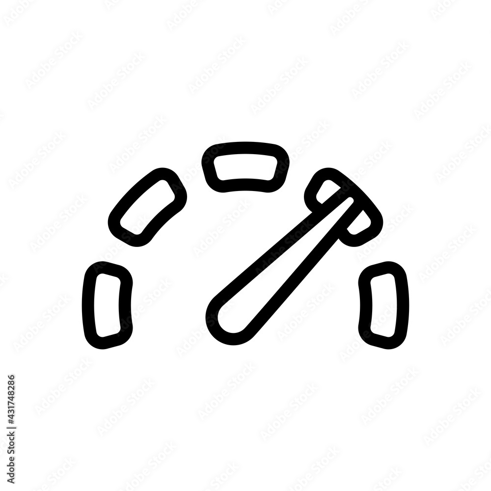 Poster speedometer or speed indicator of car, simple icon. black linear icon with editable stroke on white 