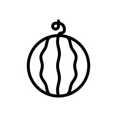 Watermelon, simple icon of food. Black linear icon with editable stroke on white background