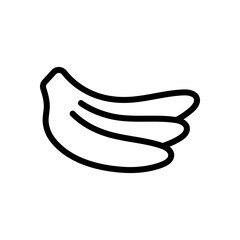 Banana, simple icon of fruit. Black linear icon with editable stroke on white background