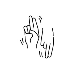 Obraz premium Sign language color line icon. Disability. Isolated vector element.