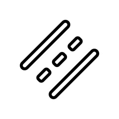 Road of highway, simple icon. Black linear icon with editable stroke on white background