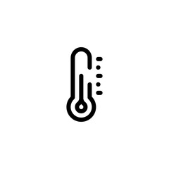 Temperature, simple icon. Black linear icon with editable stroke on white background
