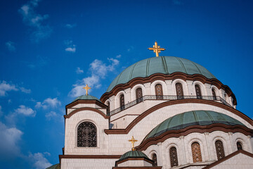 Fototapeta na wymiar The biggest orthodox church in Europe - Church of Saint Sava, Serbia.