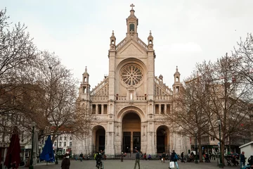 Foto op Plexiglas the facade of the church of saint catherine in brussels © Fernikon