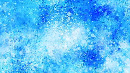 清涼感のある青の水彩背景、スプラッシュ
