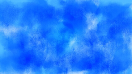 青色の淡い手描き水彩イラスト