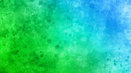 水色と緑の淡い手描き水彩イラスト