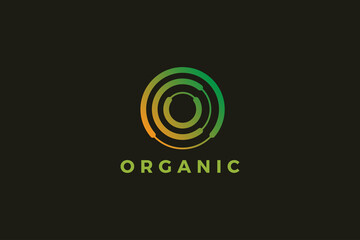 Letter o organic abstract logo 