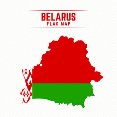 Obraz premium Flag Map of Belarus. Belarus Flag Map