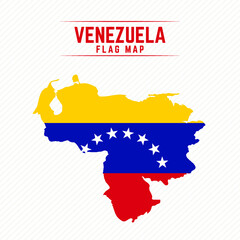 Flag Map of Venezuela. Venezuela Flag Map