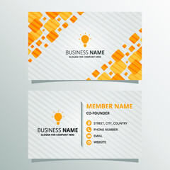 Flat Business Card Template With Yellow Squares