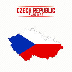 Flag Map of Czech Republic. Czech Republic Flag Map