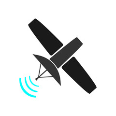 Satellite symbol, web icon, vector