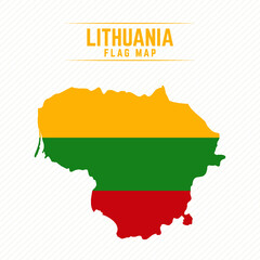 Flag Map of Lithuania. Lithuania Flag Map