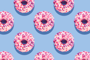 Creative food diet concept photo of donuts background.
