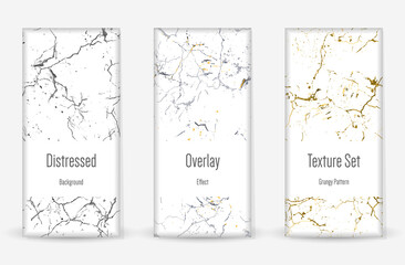 Obraz premium Distress Grunge Texture Set. Scratched Dirt Print.