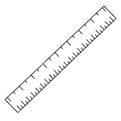 Ruller hand drawn skecth. Isolated on white background.