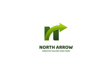 Letter N Arrow Direction Business Logo Template