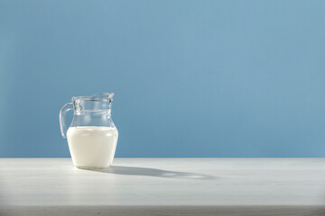 Fresh cold milk and free space for your decoration 