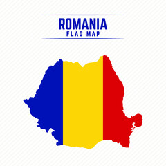 Obraz premium Flag Map of Romania. Romania Flag Map