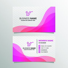 Fototapeta premium Stylish Pink Wave Business Card Template