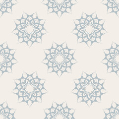 Beige seamless pattern with ornament. Good for murals, textiles, postcards and prints. Vector illustration.