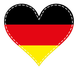 Fototapeta premium Heart in patchwork technique Flag of Germany
