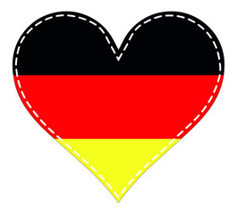Heart in patchwork technique Flag of Germany