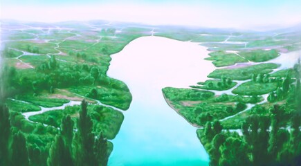 Conceptual art, Surreal illustration. woman with nature, environment hope life freedom and dream concept, imagination landscape painting  © Jorm Sangsorn