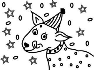 pattern with dog coloring page