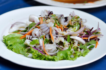 spicy salad or spicy squid salad, Thai spicy salad