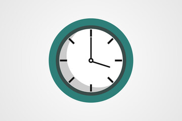 Clock icon in flat style, timer on color background.