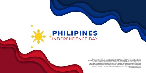 Philippines Independence Day design with paper cut design.