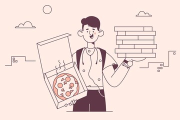 Food service delivery and courier concept