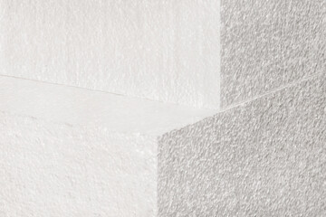 White polystyrene industrial foam material storage on warehouse