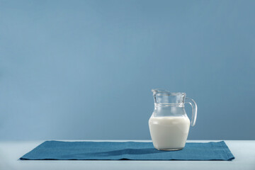 Fresh cold milk and free space for your decoration 