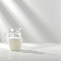 Fresh cold milk and free space for your decoration 