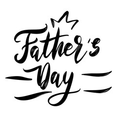 Obraz premium Happy Fathers Day Hand drawn Lettering Design. Dad Holiday Greeting Card Template. Best Dad Ever Sticker. Vector Calligraphy Isolated Black Design.