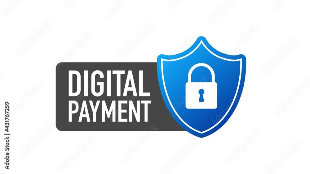 Poster secure connection. secured ssl shield symbols, digital payment. motion graphics.