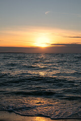Fototapeta na wymiar Seascape sunset, sea picture, portrait format